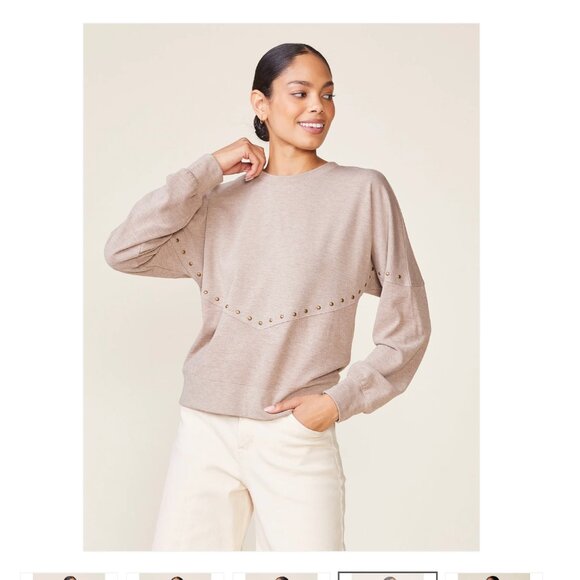 NWT Anthem the Label Studded Duet Pullover top. Size small - Picture 1 of 15